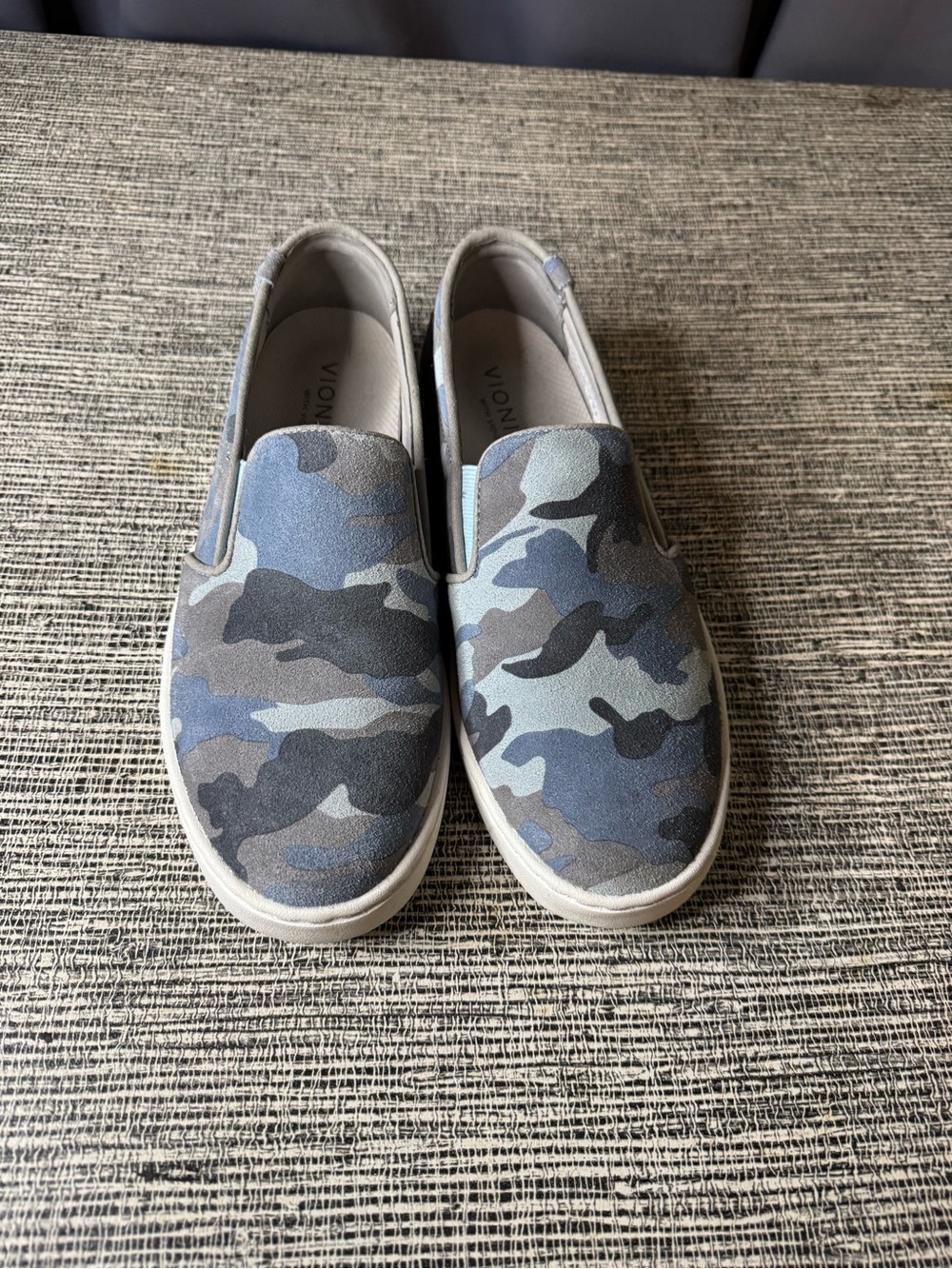 Vionic  Slip-On Camouflage Loafers - Blue & Gray